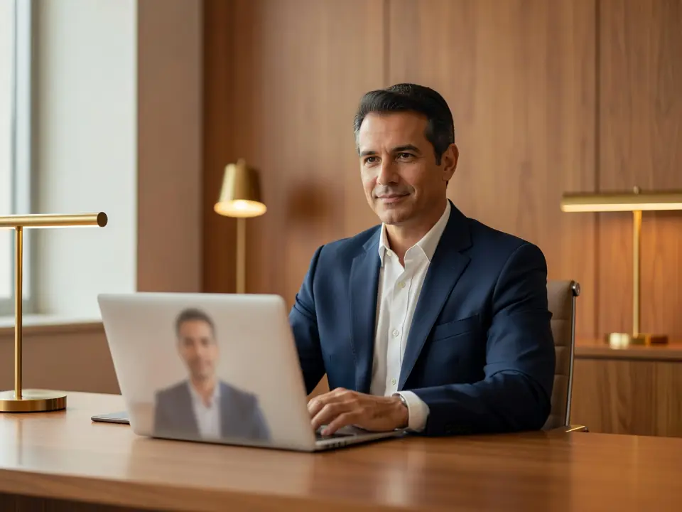 Consultor em videochamada de diagnóstico